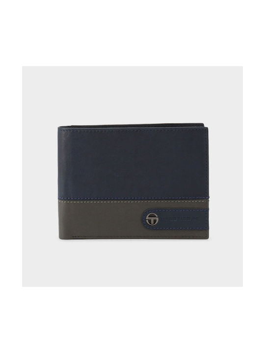 Sergio Tacchini Men's Leather Card Wallet Blue