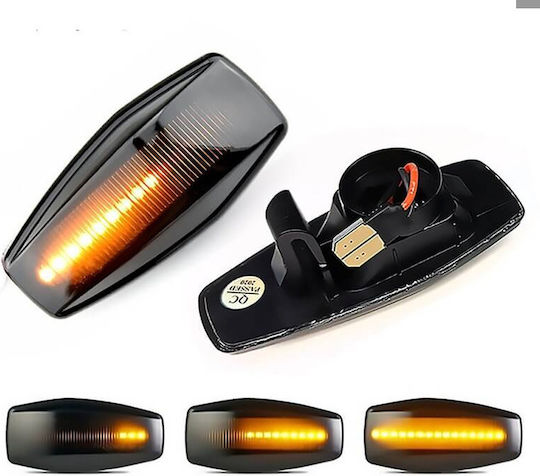 Flash LED pentru aripă auto pentru Hyundai I20 / Getz / Lantra / Sonata / Tucson / Terracan / Coupe / Trajet / Matrix - Fumuriu cu flash secvențial / 2 bucăți / Ca-012072