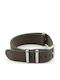 Green Khaki Red Elastic Nato Striped Watch Band 18mm with Buckle