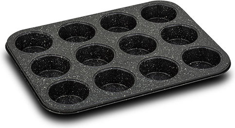 Nava Imperial Φόρμα Ζαχαροπλαστικής για Cupcakes/Muffins από Αλουμίνιο 12 Θέσεων 35.5x26.5x3εκ. Μαύρη