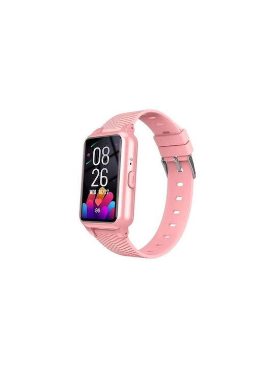 Kinder Smartwatch mit GPS und Kautschuk/Plastik Armband Rosa