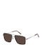 Tommy Hilfiger Men's Sunglasses with Silver Metallic Frame and Brown Lenses