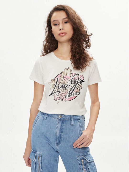 Liu Jo Γυναικείο T-shirt Εκρού