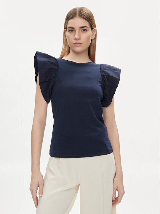 Liu Jo Women's Summer Blouse Sleeveless Navy Blue