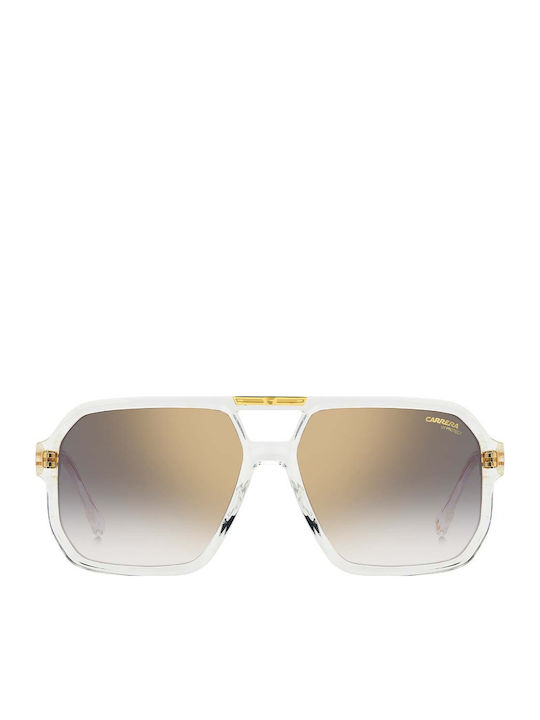 Carrera Unisex Sunglasses With Transparent Horn-Rimmed Frame And Grey Gradient Lens 01/S 900/FQ