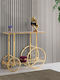 Fl810 Console Table Metal with Glass Surface Bronze L96xW35xH80cm