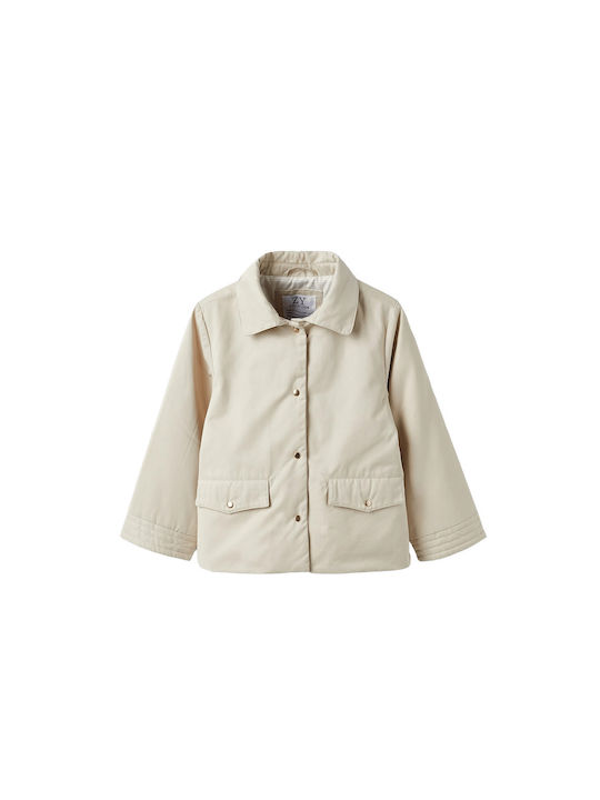 Zippy Kids Casual Jacket with Hood Beige Light