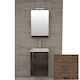 Savvopoulos Waschtisch mit Waschbecken & Spiegel Dark Hickory