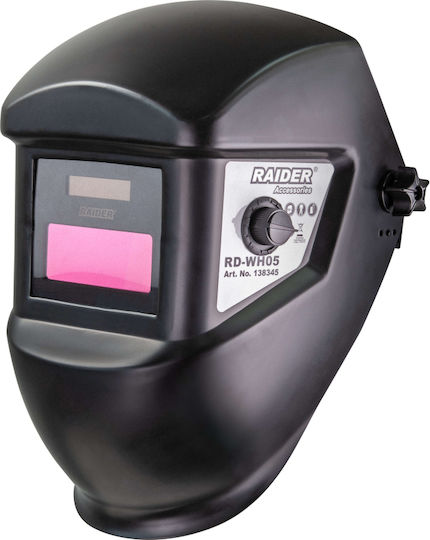Raider Welding Helmet with 90x35mm Visual Field Black