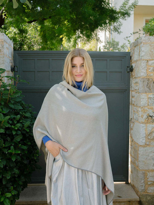 Damen-Poncho Beige