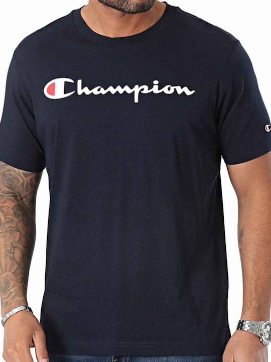 Champion Crewneck Herren T-Shirt Kurzarm Blau