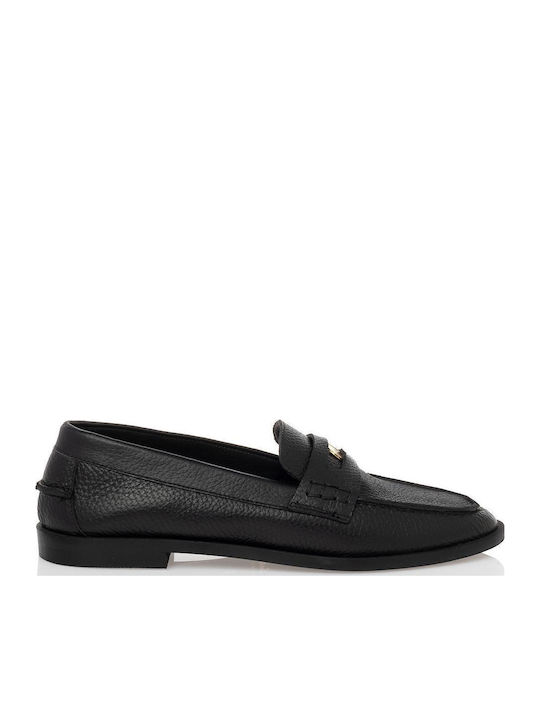 Sante Leather Women's Moccasins in Black Color