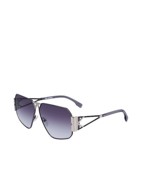 Karl Lagerfeld Sonnenbrillen mit Silber Rahmen und Gray Verlaufsfarbe Linse KL339S-40