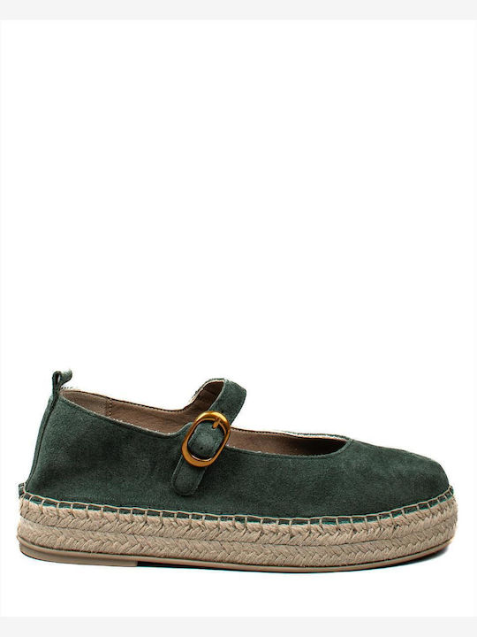 Komis & Komis Women's Leather Espadrilles Green