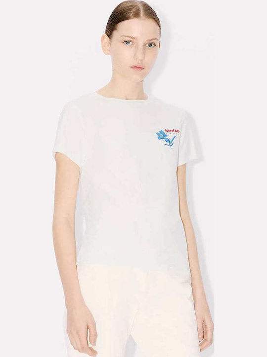 Drawn Flowers Γυναικείο T-shirt Floral Λευκό