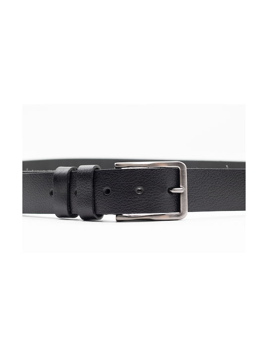 Savas Men's Leather Belt Black