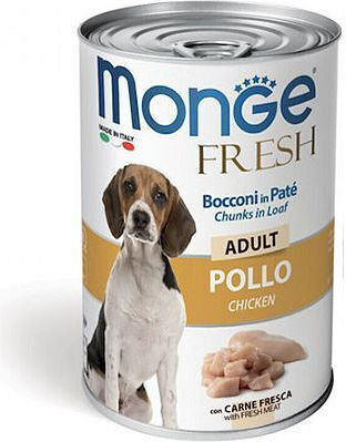Monge Fresh Pate Wet Food for Senior Dogs in Cans with Turkey and Vegetables 24x400gr