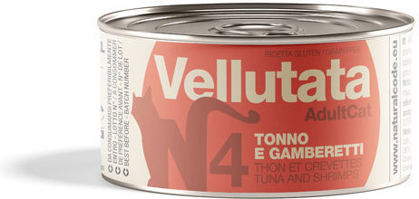 Natural Code Wet Food for Adult Cats in Cans with Tuna, Chicken and Shrimps Gluten-Free 85gr