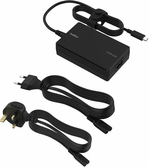 Belkin USB-C Universal Laptop-Ladegerät 100W mit abnehmbarem Netzkabel (INC016GLBK)
