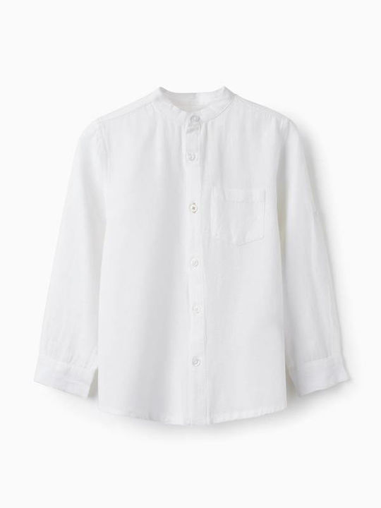 Zippy Kids Linen Shirt White