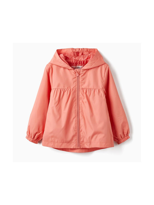 Zippy Kids Casual Jacket Windproof with Hood Coral