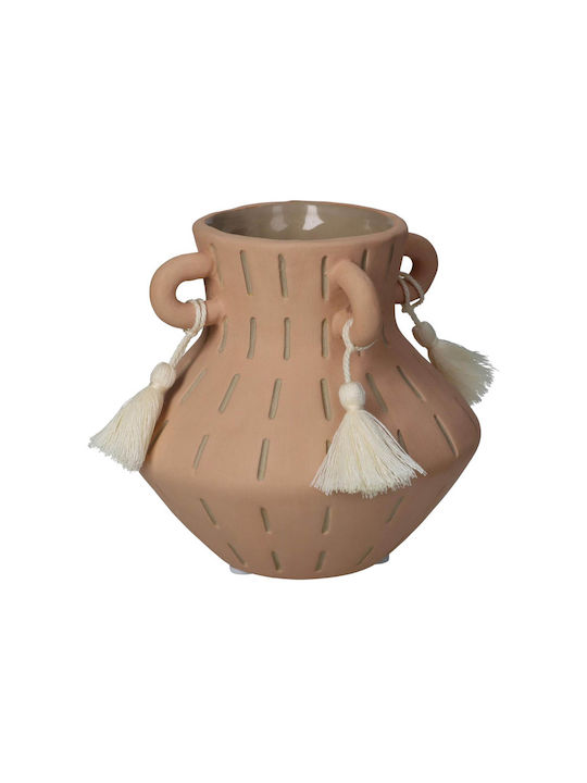 ArteLibre Decorative Vase Beige 12x12cm