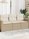 vidaXL Tree-Seater Outdoor Rattan Sofa with Cushions 55x55x69cm