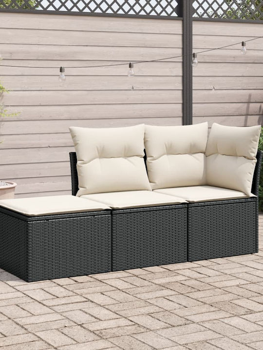 vidaXL Outdoor Sofa Tree-Seater Rattan with Cus...