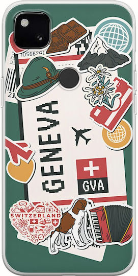Ticket To Geneva Задна корица Силикон Многоцветен (Google Pixel 4a)