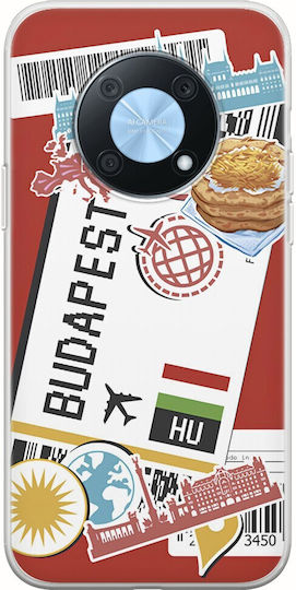 Ticket To Budapest Back Cover Silicone Multicolour (Huawei Nova Y90)