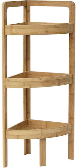 Atmosphera Colțar Montat pe perete Raft Baie Bambus cu 3 Rafturi 30x30x90cm Albastră