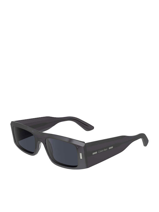 Calvin Klein Unisex Γυαλιά Ηλίου με Γκρι Κοκκάλινο Σκελετό και Μαύρο Φακό CK23537S 059