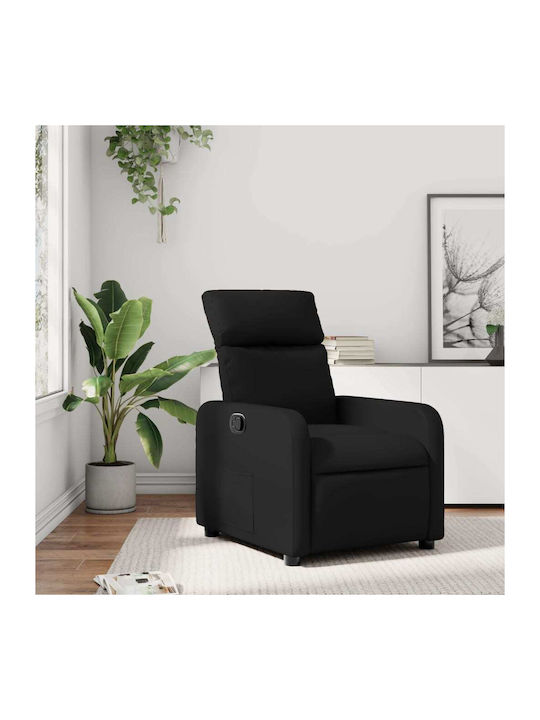 Relaxsessel mit Fußhocker aus Kunstleder Schwar...