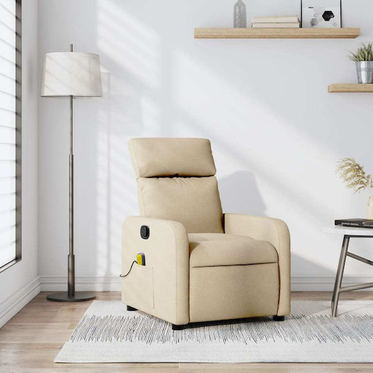 Relax Armchair Massage with Footstool Beige 66x89.5x95.5cm