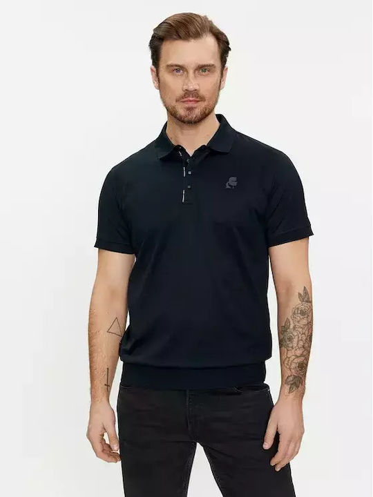 Karl Lagerfeld Herren Kurzarmshirt Polo Blau