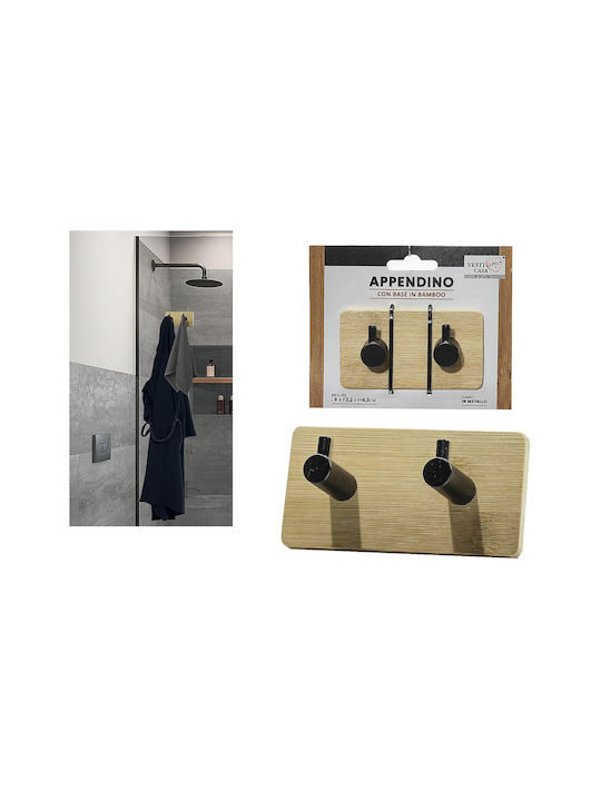 ArteLibre Single Wall-Mounted Bathroom Freestanding Coat Rack ​5x5cm Black