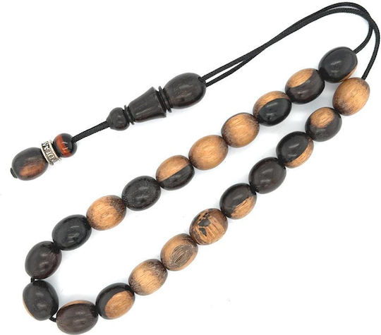 Kompologadiko Ebony Worry Beads with 21 Beads Black