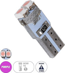 GloboStar Лампи Автомобила T5 LED Розов 12V 0.6...