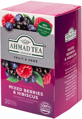 Ahmad Tea Roșu Ceai 20 Pungi 40gr 1buc cu Aromă Fructe de pădure mixte și hibiscus