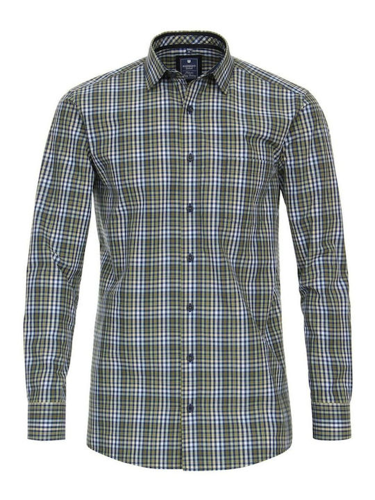 Redmond Men's Shirt Long Sleeve Cotton Checked Green