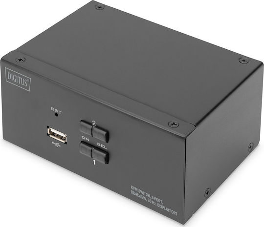 Digitus 2-port 4k60hz 4xdp In 2xusb-b 2xaudio KVM & Data Switch DS-12862