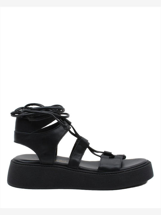 Komis & Komis Damen Flache Sandalen Flatforms in Schwarz Farbe