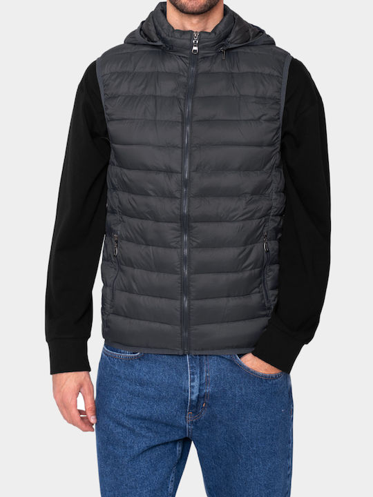 3Guys Men's Sleeveless Puffer Jacket Gray