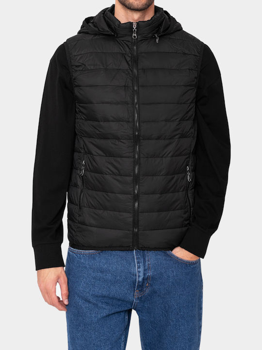 3Guys Men's Sleeveless Puffer Jacket Black