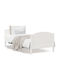 Κρεβάτι King Size από Μασίφ Ξύλο Λευκό με Τάβλες για Στρώμα 190x190cm