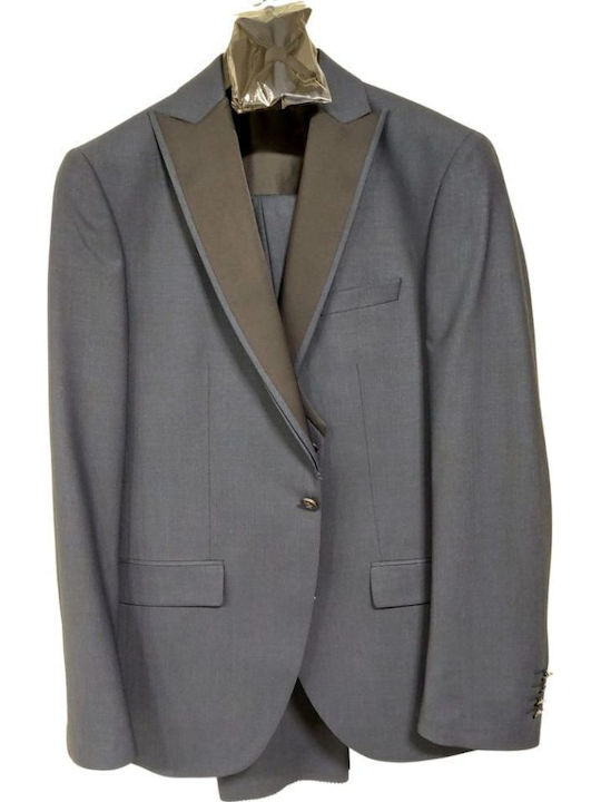 Men's Summer Suit with Vest Blue
