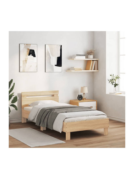 Einzelbett Aus Holz In Sonoma-Eiche Mit Lattenr...