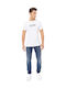 Herren Jeanshose Elastischer Regulär Passform Marineblau