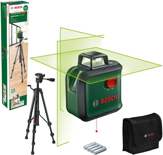 Bosch AdvancedLevel 360 Αυτορυθμιζόμενο Γραμμικό Αλφάδι Laser Πράσινης Δέσμης 1.5V με Εύρος Εργασίας 24m