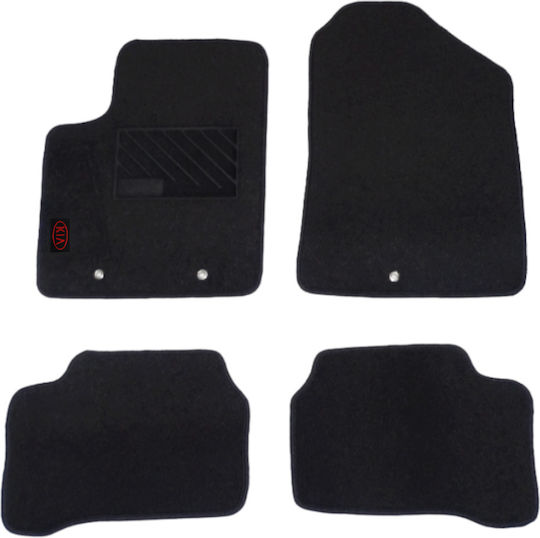 Autopataki Set of Front and Rear Mats 4pcs for Kia Picanto 2011-2017 Black